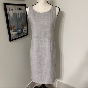 Akris Gray and Beige Reversable Sleeveless Sheath Midi Dress SZ 6